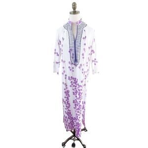 NWT Tuckernuck Ro’s Garden White/Purple Floral Print Maxi Dress Women's Sz Small